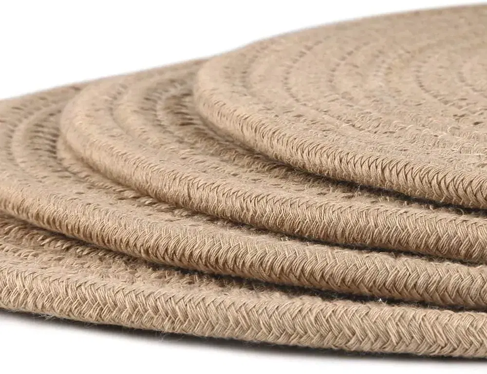 JUTE TABLE PLACEMATS 25CM-PACK OF 4 - View 2