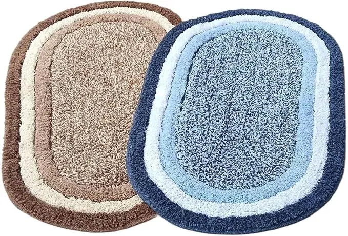 Cotton Oval Bathroom Mat | Set of 2-40x60 cm - View 1