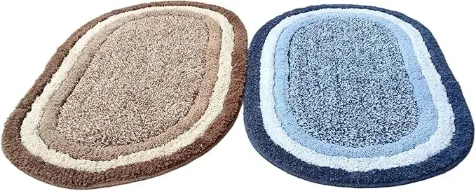 Cotton Oval Bathroom Mat | Set of 2-40x60 cm - View 2